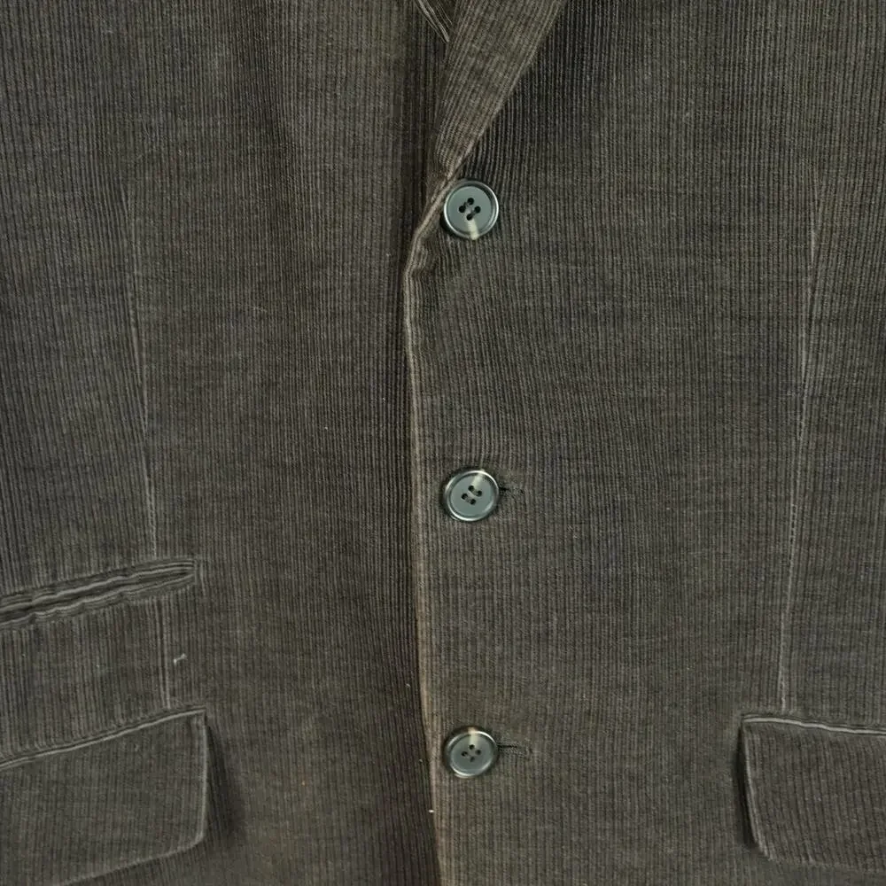 H&M Corduroy Blazer‎ Sports Jacket Mens SZ 42 3 Button Preppy Dark Academic